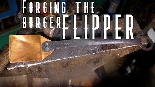 Forging a copper and steel spatula