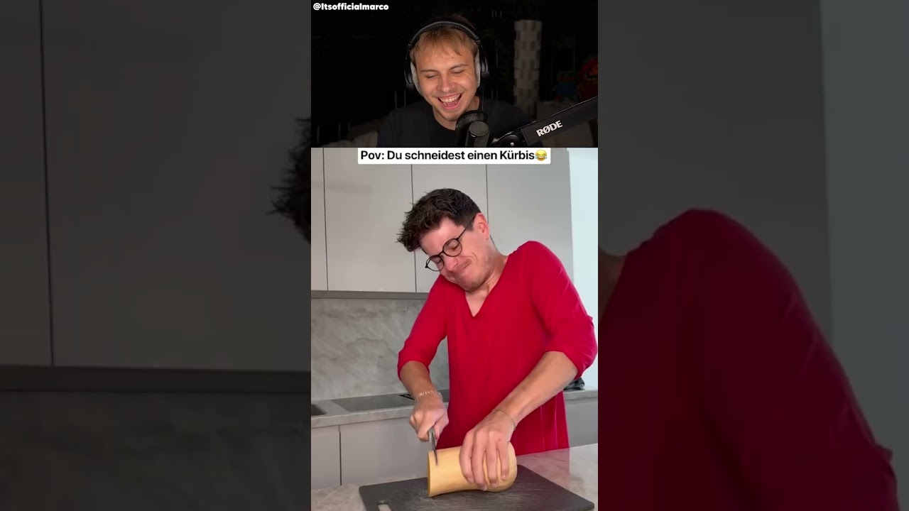 POV Du schneidest einen Kürbis