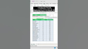 Index + Match Function.   #exceltech #exceltips #exceltricks #exceltutorial #spreadsheet #microsoft