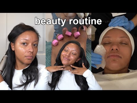 BEAUTY MAINTENANCE VLOG | Self Care, Facial, Hair, Brows, & Nails