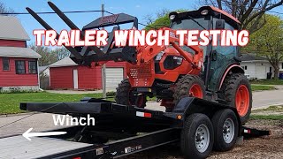 Will this trailer winch pull a 3 ton tractor up on this tilt bed trailer? Watch and find out!