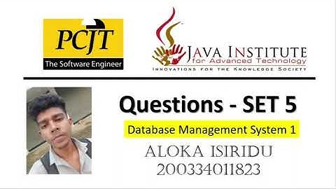 Question Set 05 | Database Management System 01 | Java Institute