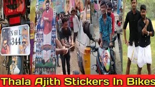 Thala Ajith Stickers In Bikes 