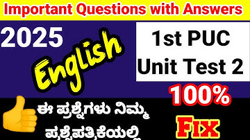 1st puc english important questions for unit test 2 question paper with answers 2025-26 kseab 