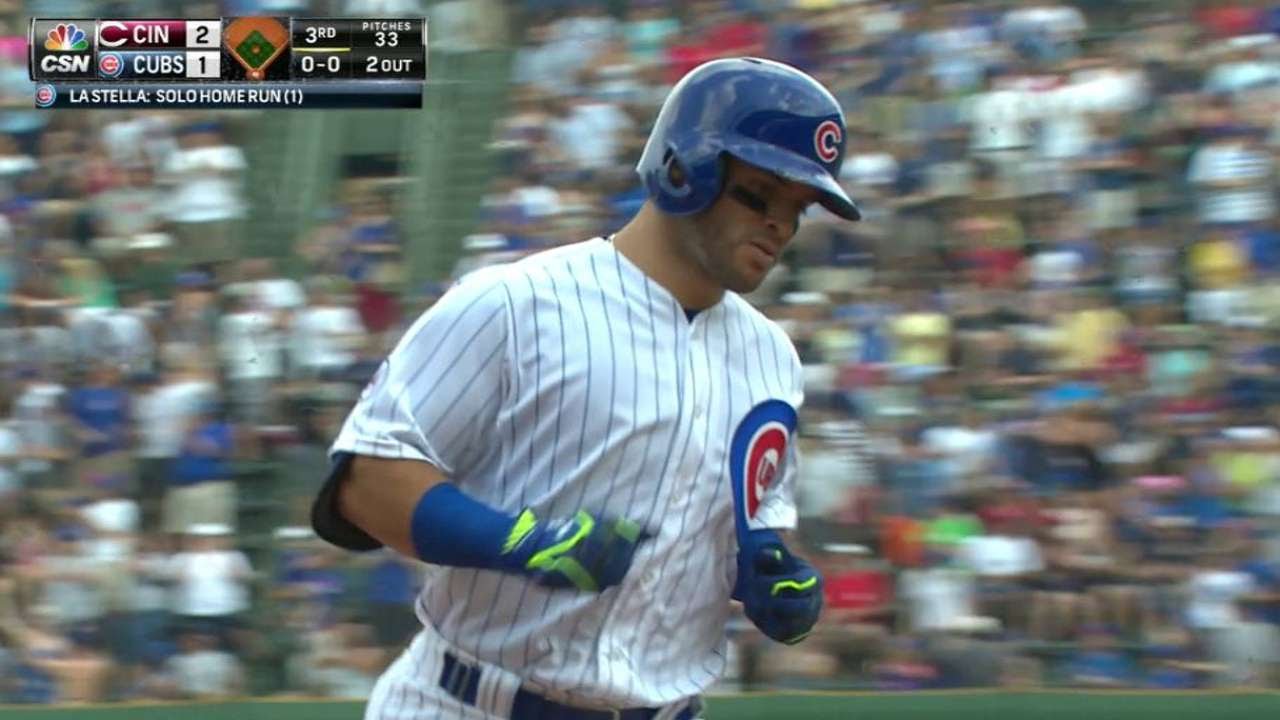 CIN@CHC: La Stella hits his first homer of the season