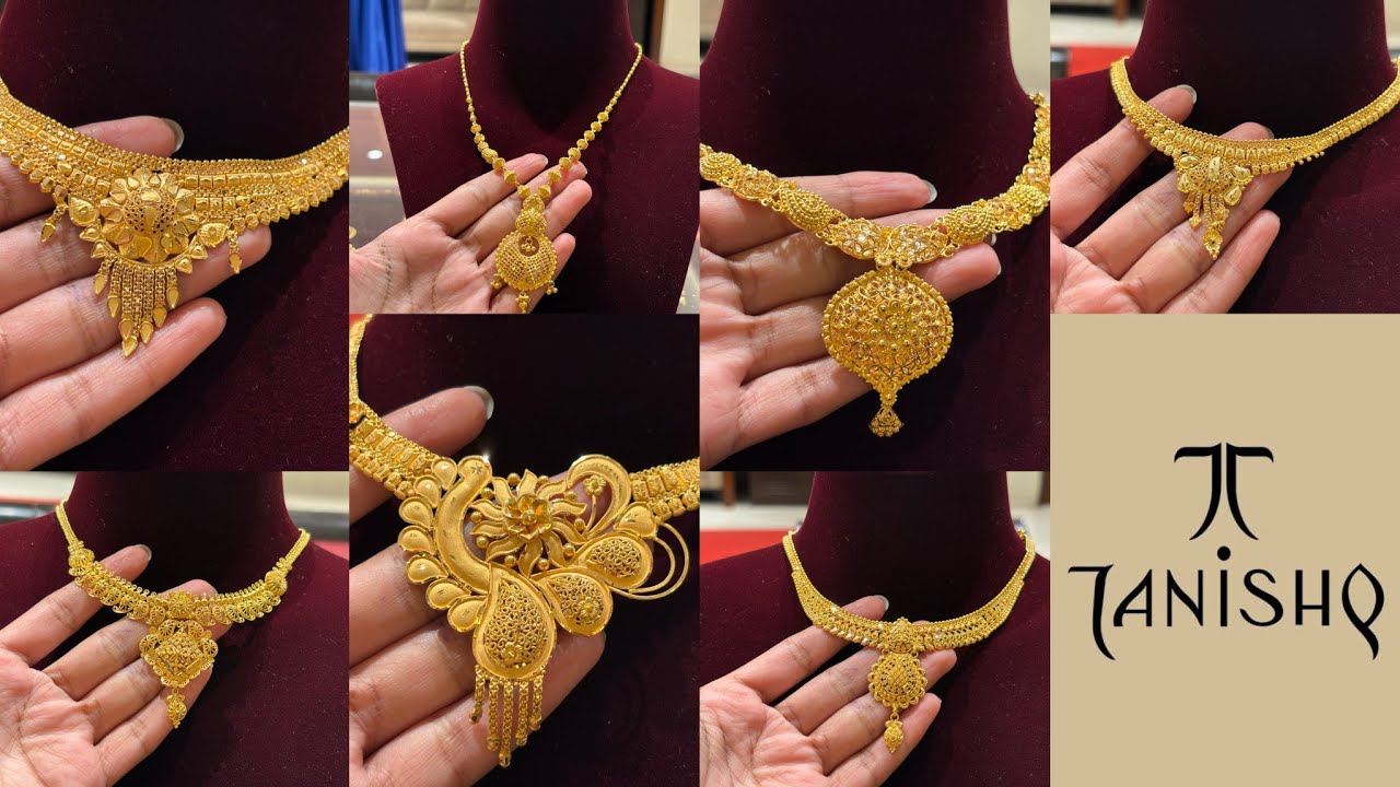 Tanishq latest light weight gold necklace starting 😱 just 12 grams 