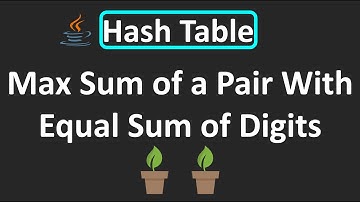 LeetCode - 2342. Max Sum of a Pair With Equal Sum of Digits | Hash Table | Java