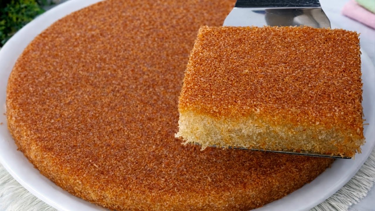 وصفه هتحير الكل من جمالها كنافه وبسبوسه❗️ بشويه سميد هتعملي حلويات تنافس البسبوسة وأحلي من الكنافه