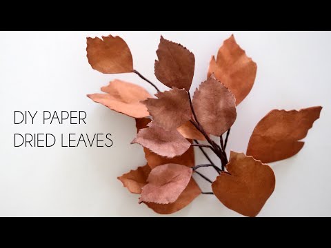 DIY Paper dried leaves for fall crafts (how to make paper flowers) 