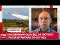 За даними США від 24 лютого вбитими та пораненими Росія втратила 70-80 тис.