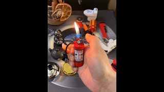 Boys' happiness is simple, like having several bizarre and creative lighters.