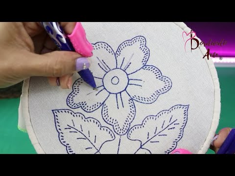 ¡¡Wow‼️PUNTADA FÁCIL Y RÁPIDA ?PARA BORDADO DE FLORES Y HOJAS ?✂️?#handmade #embroidery