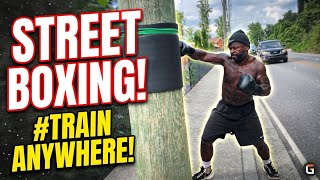 Homeless Boxer does intense pole workout!😱🥊