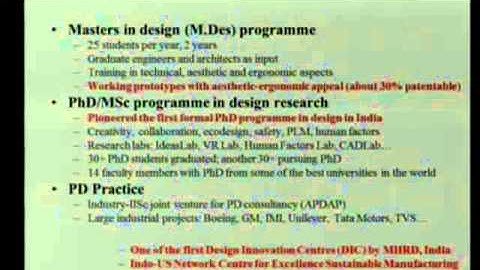 Workshop on Deconstructing Design   presentation by Amaresh Chakrabarti from IISc Bangalore