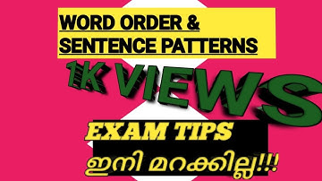 WORD ORDER & SENTENCE PATTERNS EXAM ORIENTED CLASS|CALICUT UNIVERSITY|FUNCTIONAL GRAMMAR