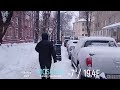Winter streets of Moscow. Walking tour of Maly Demidovsky Lane in Moscow.