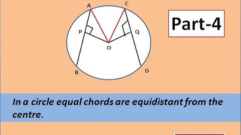 Circle Theorem: In a circle equal chords are equidistant from the center.
