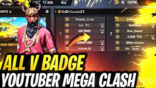 All Verified Youtubers 6 Vs 6 Custom || Garena Free Fire