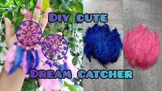 DIY Super cute Pink💕 and Blue💙 Dreamcatcher | easy webbing design screenshot 2