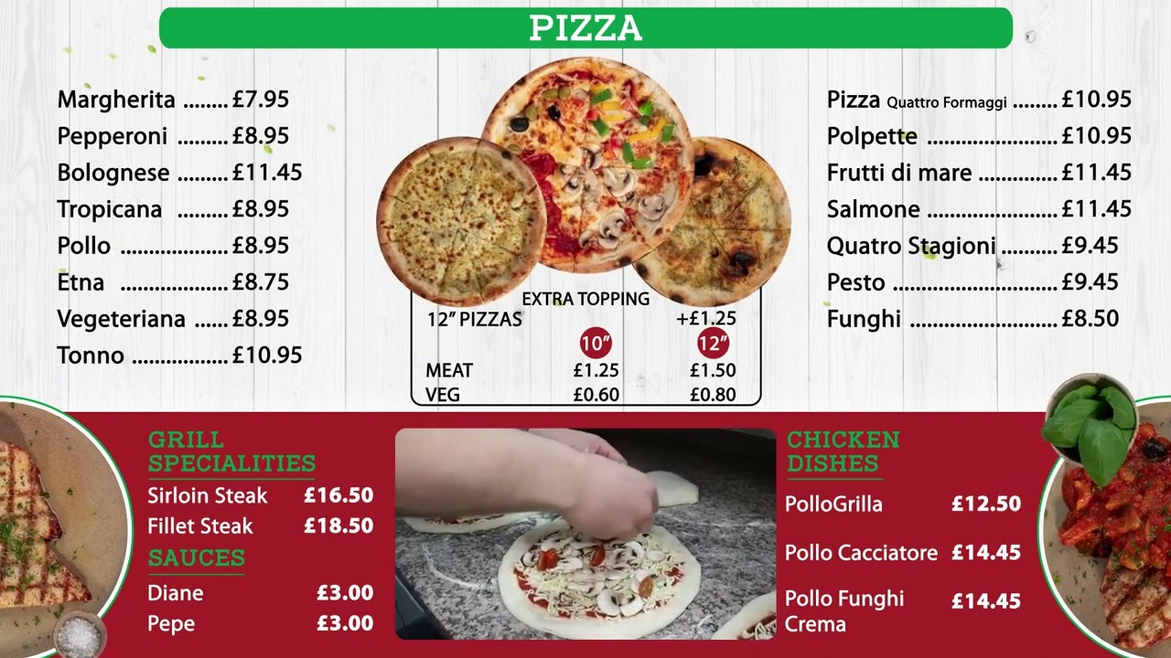 liberta Pizza Restaurant Digital Menu Board - Digital Signage Display Screen Design