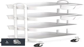 Simple Houseware 4 Tier Multifunctional Rolling Utility Cart with Hanging Buckets White