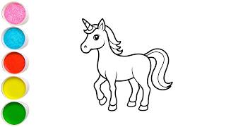 Cute Unicorn Drawing, Painting & Coloring For Kids And Toddlers Child Art