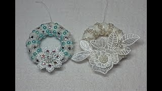 DIY~Beautiful Shabby Chic "Fur" Wreath Ornaments! D.T. Materials!