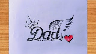 Dad Tattoo Style Name Drawing Tutorial | father day drawing | pencil drawing