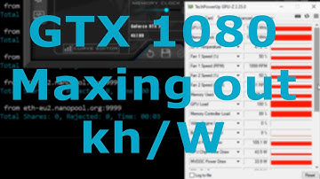 GTX 1080 Mining ETH Hashrate - Maxing out kh/W without pill