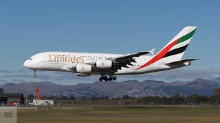 Emirates A380 Autumn day arrival at CHC 23 April 2026 (EK412) A6-EVE