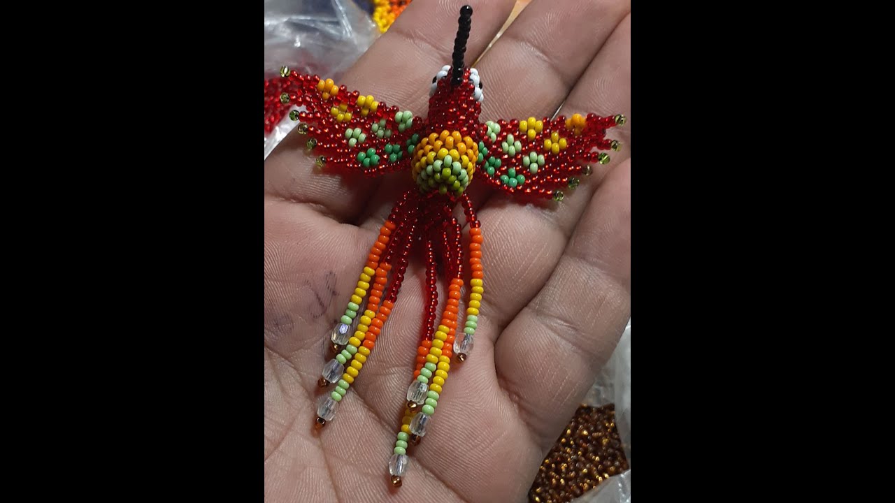 Tutorial colibrí  pequeño en chaquira o mostacilla. PARTE 1/7