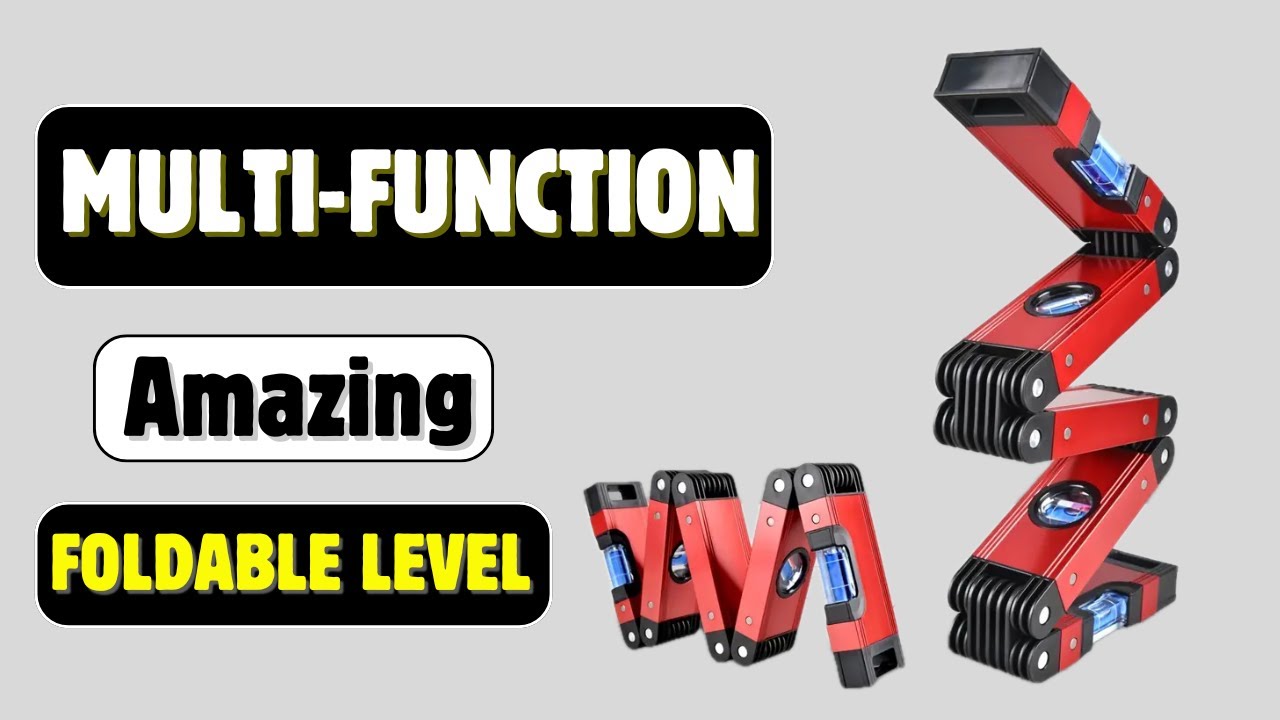 Multi-Function Foldable Level - 28" Red Aluminum, Precision 0.01 Measurement Tool 🛠️