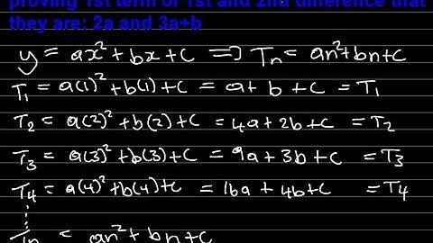 Quadratic Pattern Prove of First and Second Differences