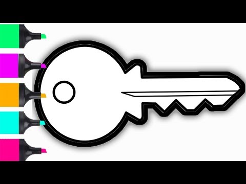 How To Draw And Color Rainbow Door Key | Coloring Pages For Kids | Learn Art Easy Tutorial