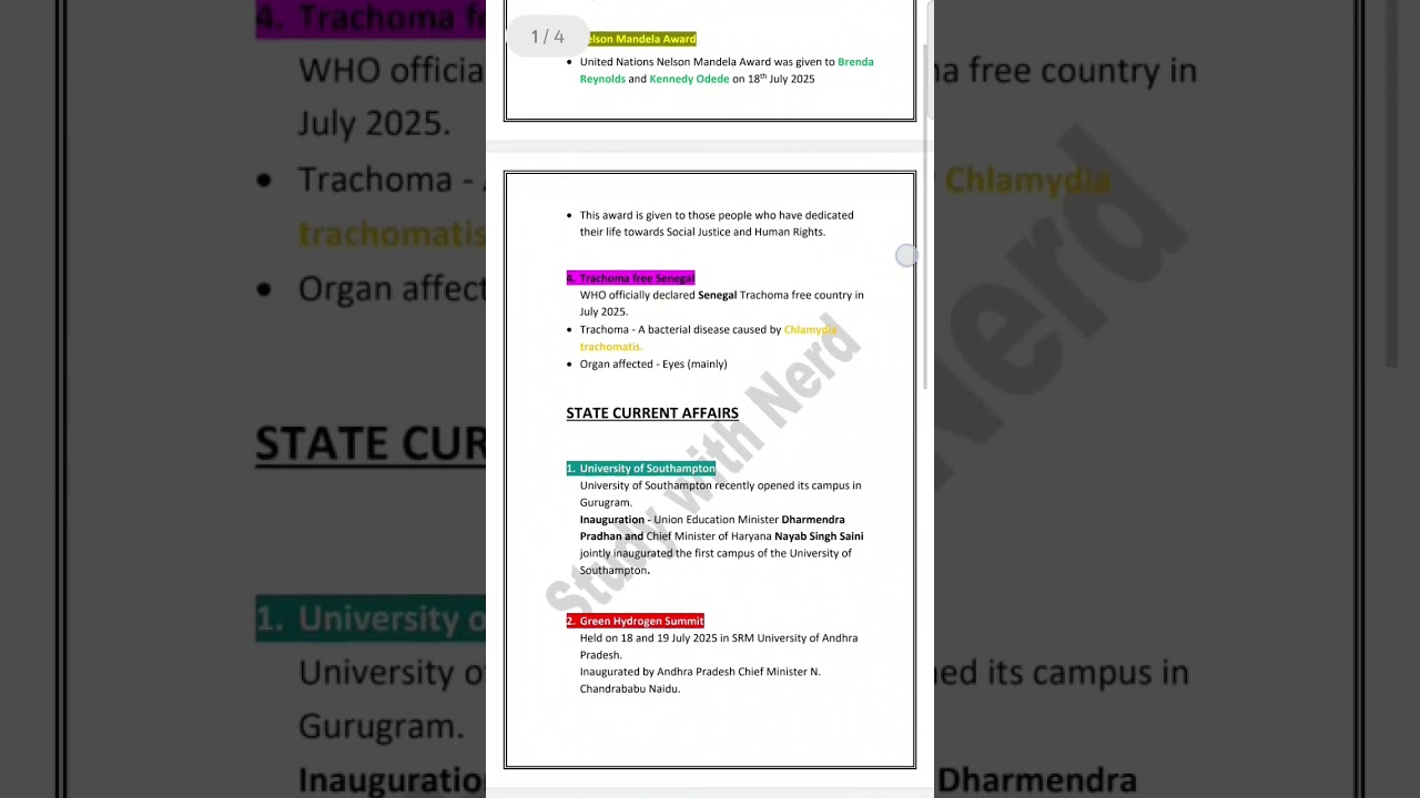 Current Affairs 19 July and  20 July 2025 🇮🇳 Notes in English😊📝📖 