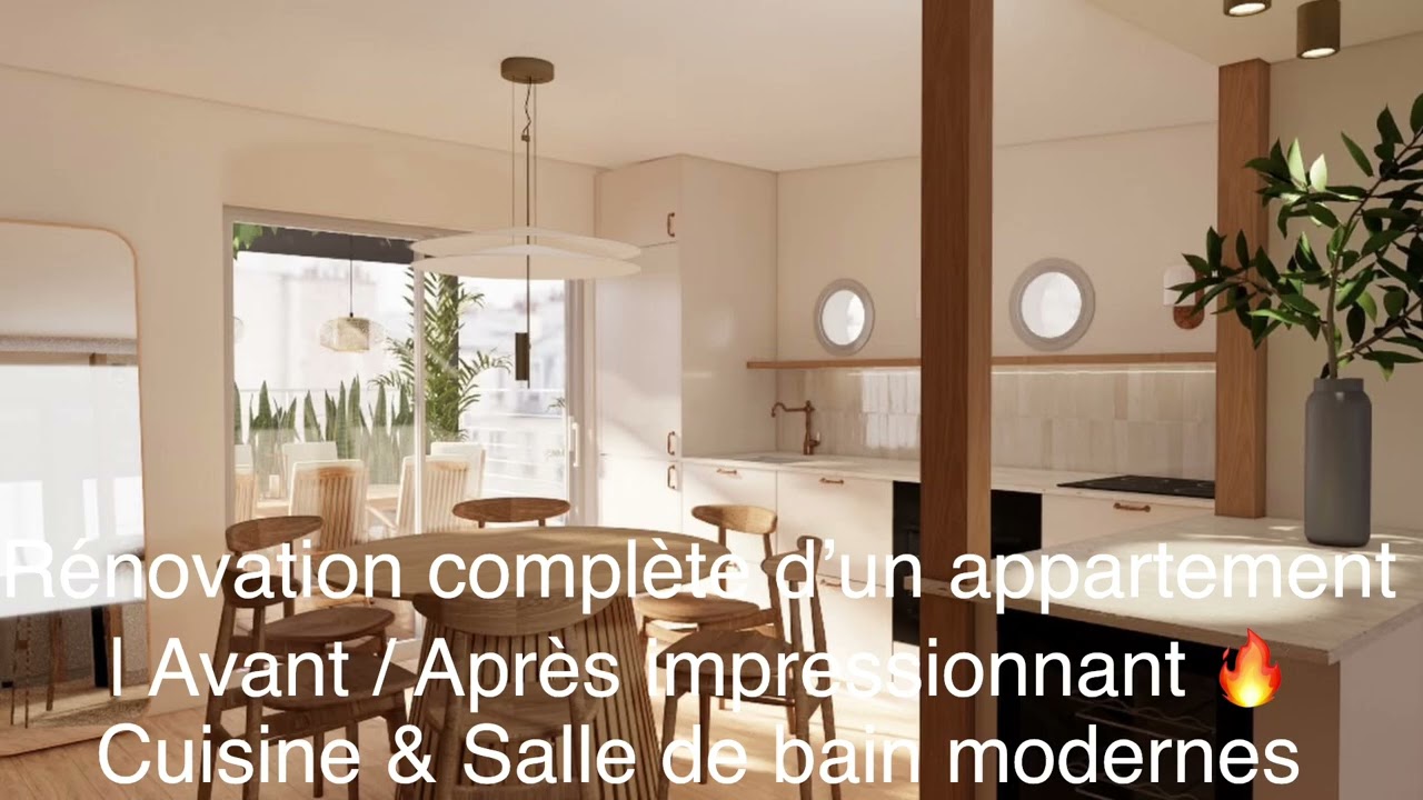 Rénovation complète d’un appartement | Avant / Après impressionnant🔥Cuisine & Salle de bain modernes