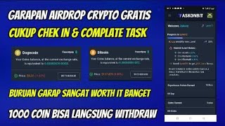 GARAPAN BARU LAGI❗TASKONBIT CRYPTO GRATISAN WORTH IT BUAT DI GARAP❗