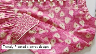New Pleated Sleeves Design with Dori Piping Easy Cutting and Stitching / #sewing