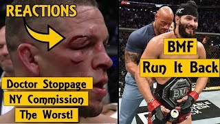 MMA Reacts to Jorge Masvidal vs Nate Diaz Doctor Stoppage In BMF Title Fight - UFC 244