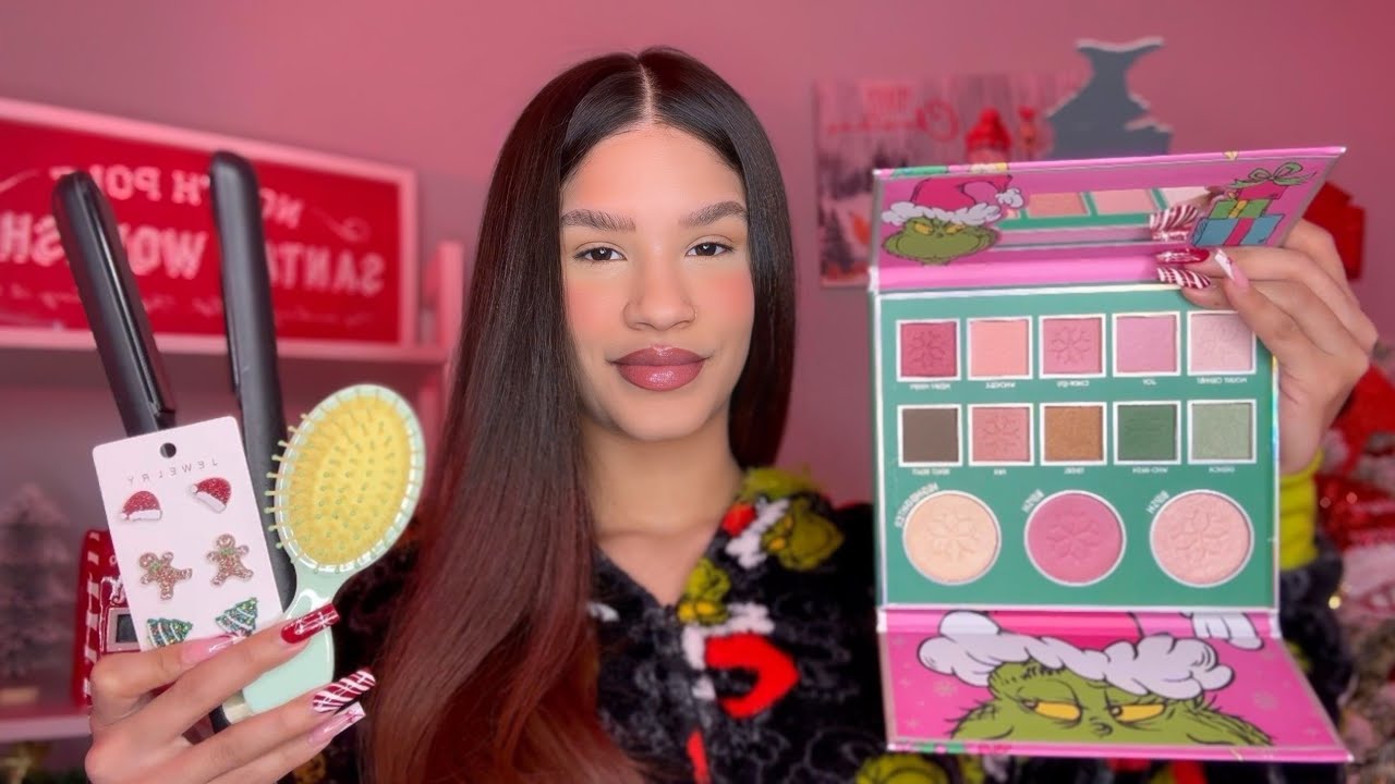 ASMR Te arreglo para navidad: maquillaje, te plancho el cabello + intercambio de regalos