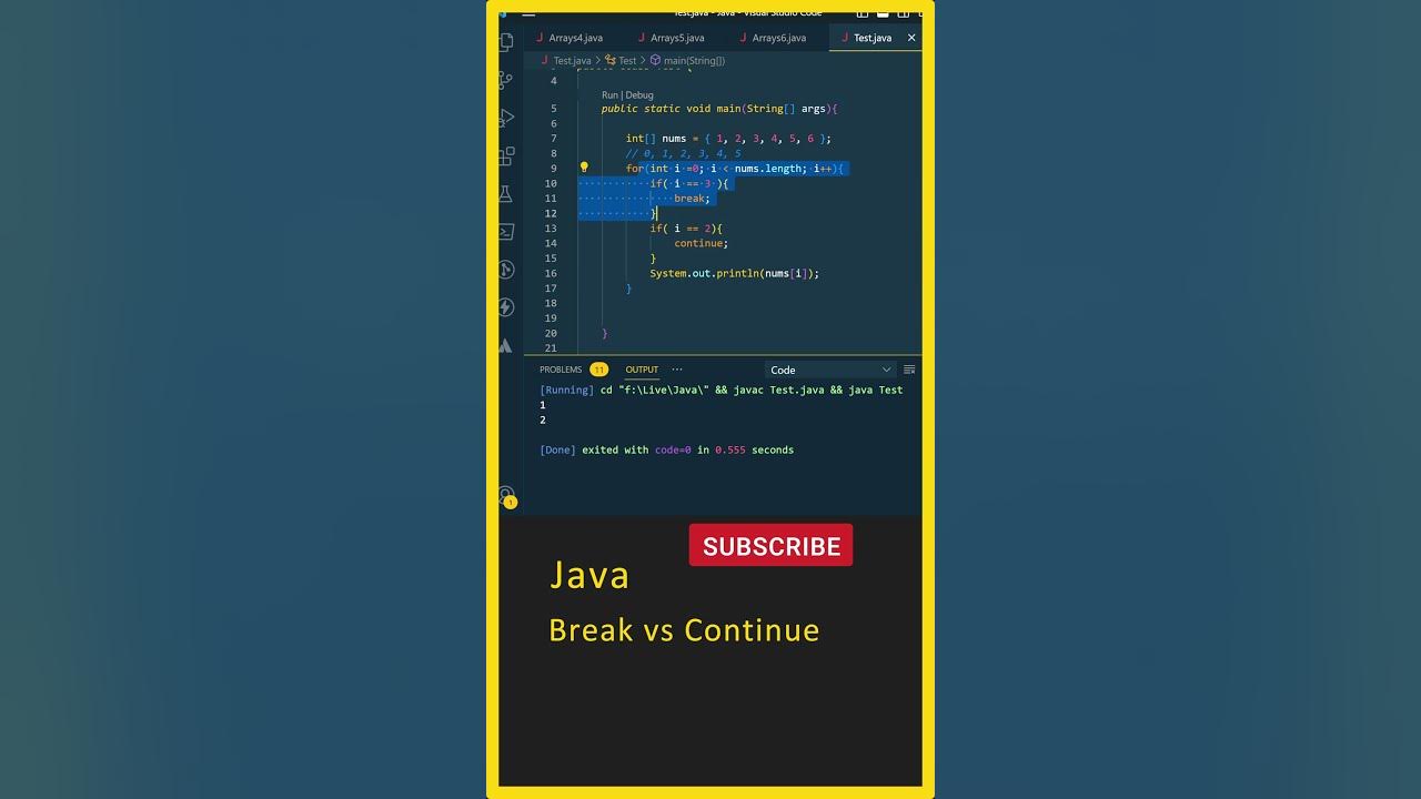Java interview questions and answers java loops break vs continue