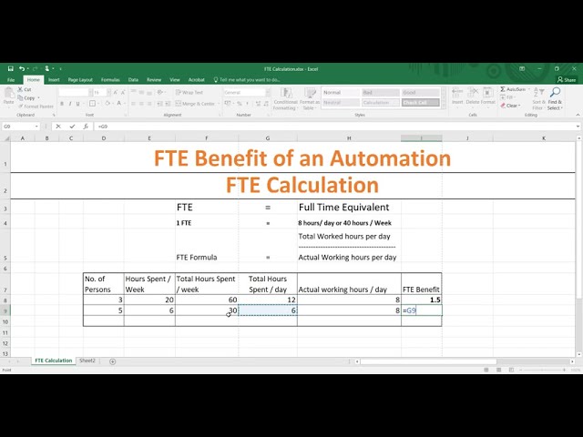 FTE Benefits calculation - RPA Automation