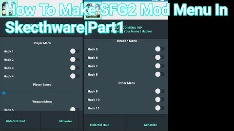 How To Make SFG2 MOD MENU In SKETCHWARE PART1|Mitsurugi Official YT