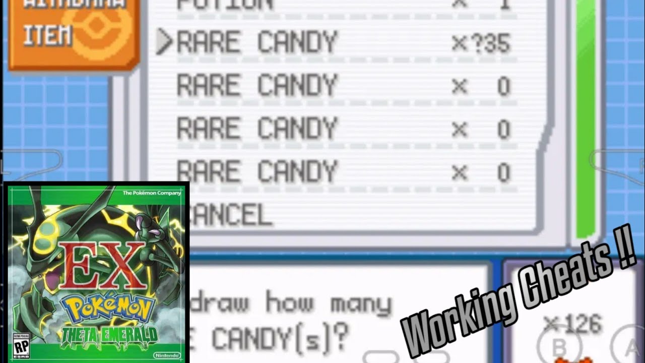 pokemon theta emerald ex cheats with gameplay proof YouTube