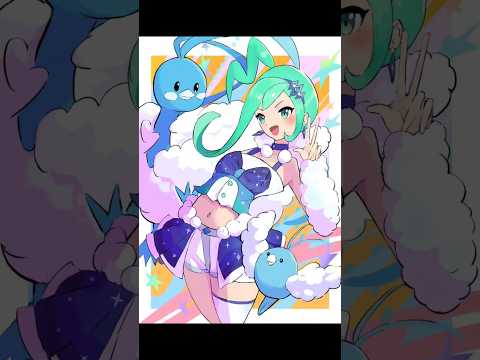 【グリザイユで】ルチアちゃん描いてみた🌠【ポケモン】#イラスト #イラストメイキング #ポケモン