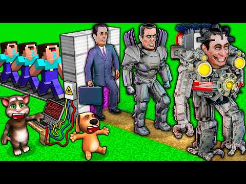 SECRET UPGRADE of G-MAN TITAN BOSS SKIBIDI TOILET vs SPEAKER MAN and TV MAN in MINECRAFT animation