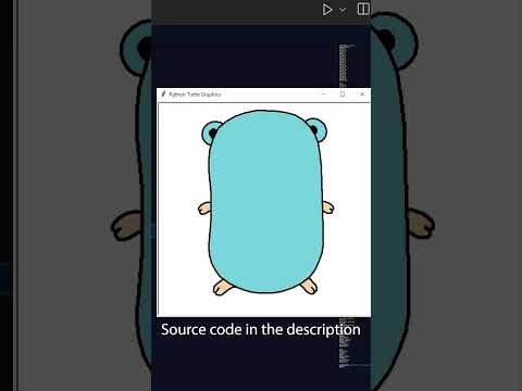 Golang Gopher - Python Turtle Graphics Drawing