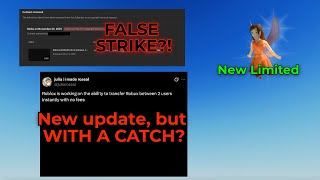 Robux Transfer Update, New Limited & A False Copyright Strike