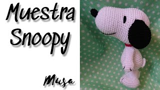 Muestra Snoopy tejido a mano crochet /amigurumi