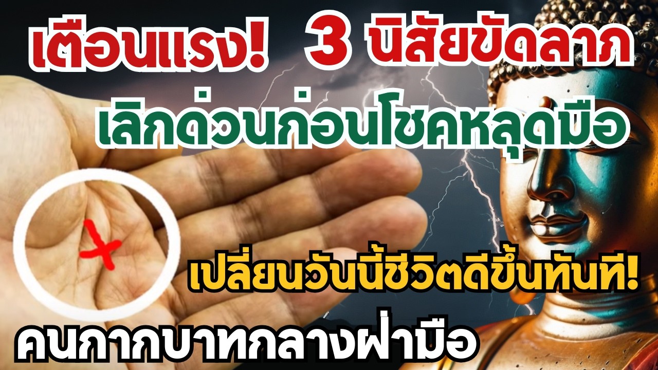 เตือนแรง! 3 นิสัยขัดลาภ ทคนมีกากบาทกลางฝ่ามือ เลิกด่วนก่อนโชคหลุดมือ เปลี่ยนวันนี้ชีวิตดีขึ้นทันที!